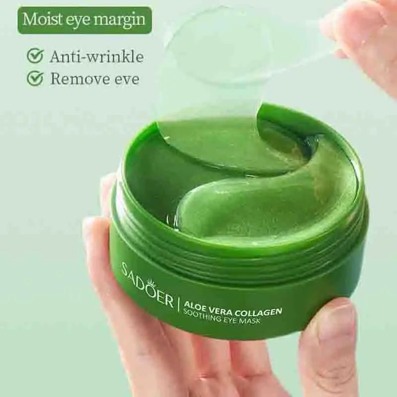 AloeGlow Eye Patches - 60pcs Aloe Vera Colágeno Máscara de Ojos - Hogar Elegance