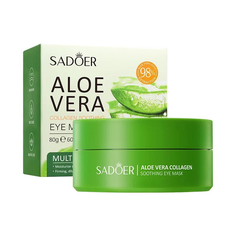 AloeGlow Eye Patches - 60pcs Aloe Vera Colágeno Máscara de Ojos - Hogar Elegance